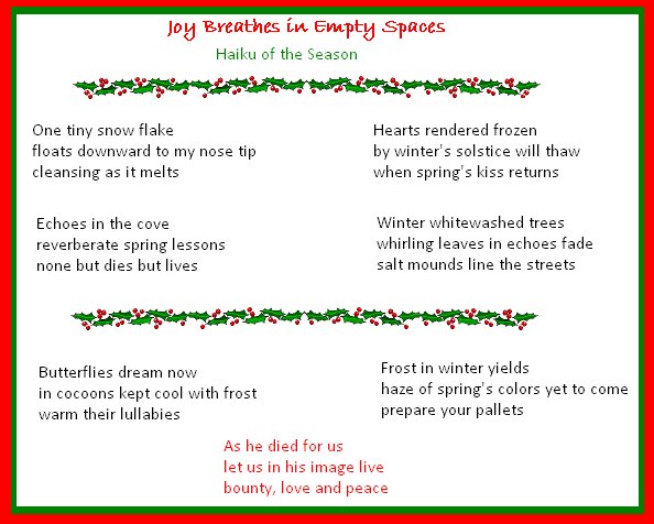 Joy Breathes in Empty Spaces